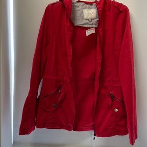 Red utility Jacket size Large. Zipper at the front.  Brand-Love me now.  🆕